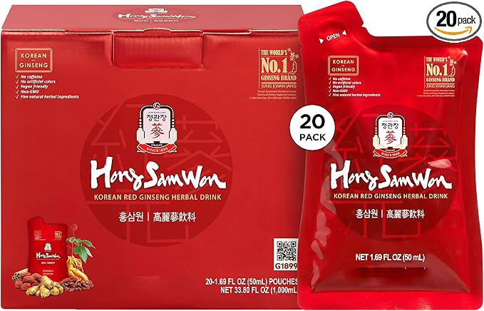 Red Ginseng Wellness Drink for Daily Energy, Endurance, Circulation, Focus & Memory Support