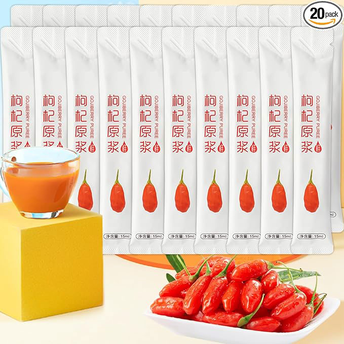 Goji Berry Puree Drink | No Added Sugar, Concentrated Goji Berry Shot for Daily Wellness