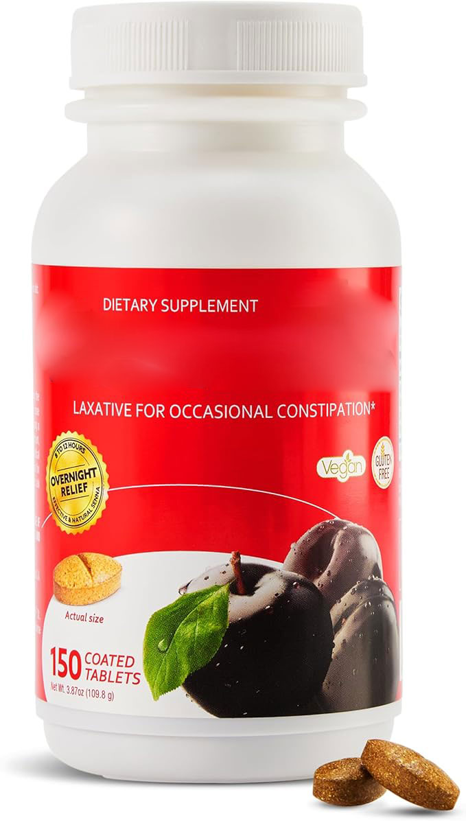 Regular-Strength Laxative Tablets | Overnight Relief for Occasional Constipation | Fast, Gentle Relief | Vegan