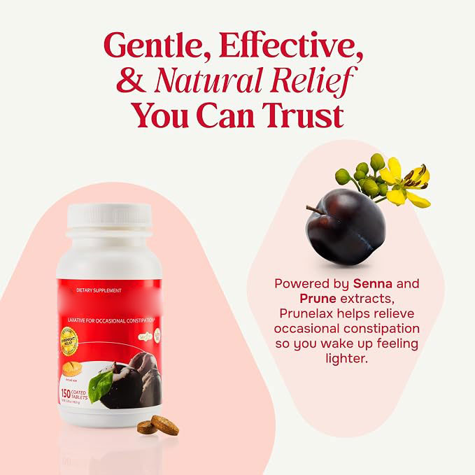 Regular-Strength Laxative Tablets | Overnight Relief for Occasional Constipation | Fast, Gentle Relief | Vegan