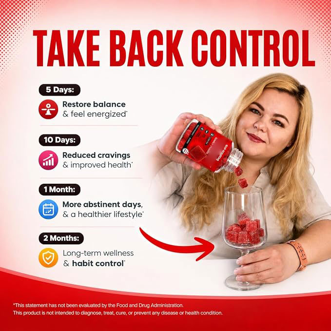 Alcohol Support Gummies | Drug-Free, Plant-Based Formula | Helps Manage Cravings & Supports Healthy Choices