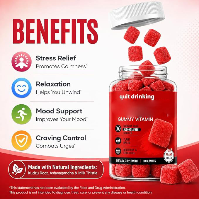 Alcohol Support Gummies | Drug-Free, Plant-Based Formula | Helps Manage Cravings & Supports Healthy Choices