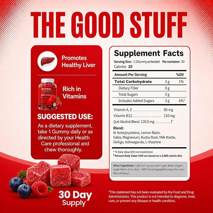 Alcohol Support Gummies | Drug-Free, Plant-Based Formula | Helps Manage Cravings & Supports Healthy Choices