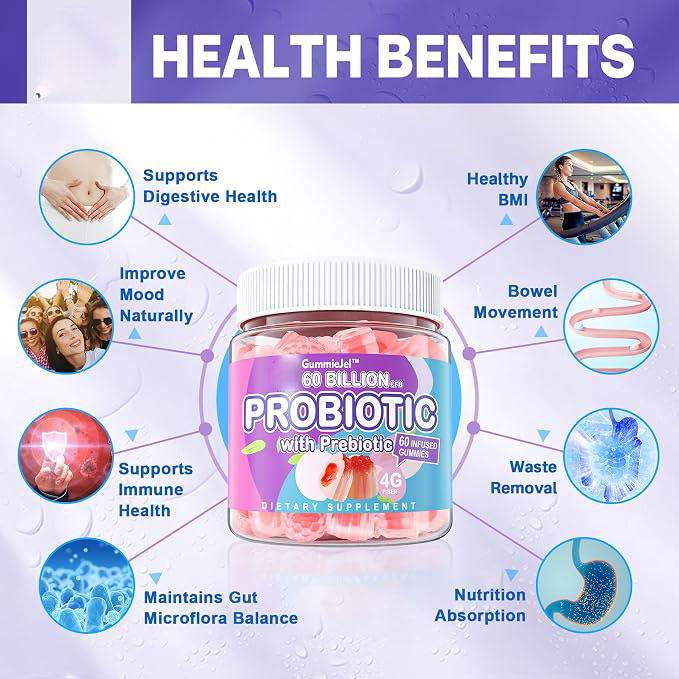 Probiotic Gummies for Adults | Daily Gut & Digestive Health Support,Supports Regularity,Supports a Healthy Gut Microbiome