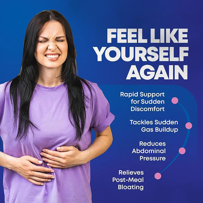 Simethicone 180 mg Gas Relief Softgels, Ultra-Strength Formula for Fast Relief from Gas, Bloating & Discomfort