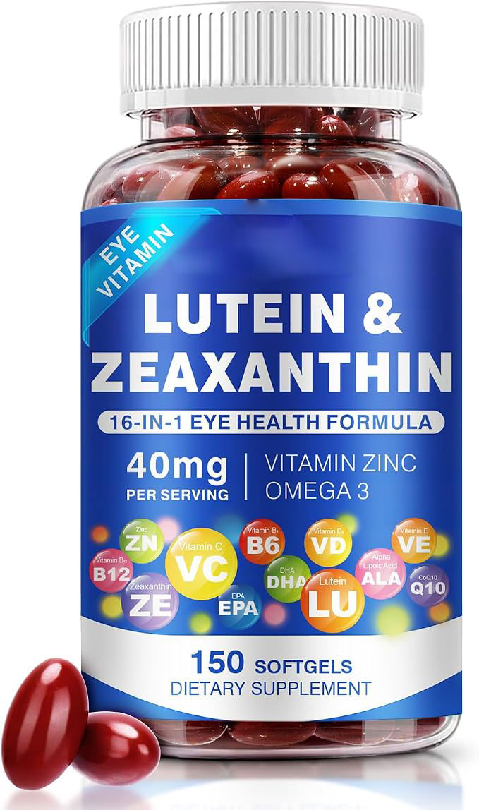 Lutein and Zeaxanthin Supplement - AREDS 2 Plus+ Eye Vitamins 40 mg Lutein & 8 mg Zeaxanthin