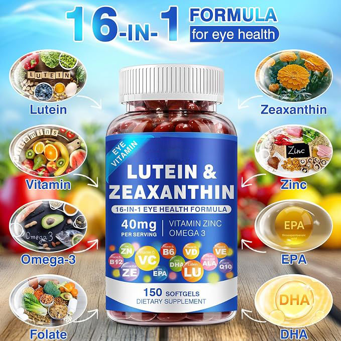 Lutein and Zeaxanthin Supplement - AREDS 2 Plus+ Eye Vitamins 40 mg Lutein & 8 mg Zeaxanthin