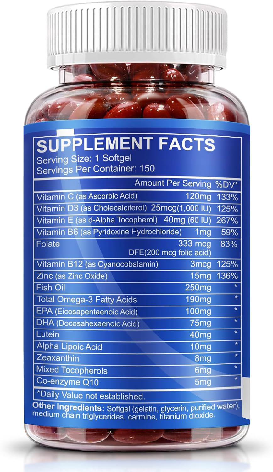 Lutein and Zeaxanthin Supplement - AREDS 2 Plus+ Eye Vitamins 40 mg Lutein & 8 mg Zeaxanthin