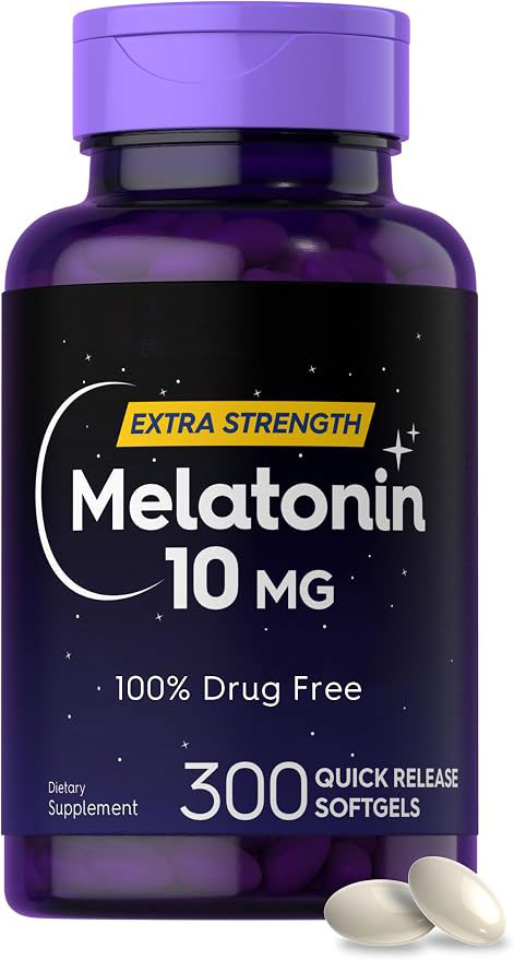 Adult Melatonin Supplement, Extra-Strength Formula for Relaxation & Healthy Sleep Support, Drug-Free & Non-GMO