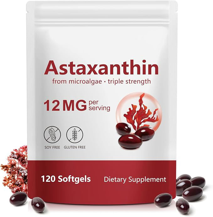 Advanced Astaxanthin 12 mg | Antioxidant Supplement for Eye, Joint & Skin Health | Microalgae-Sourced | 4-Month Supply