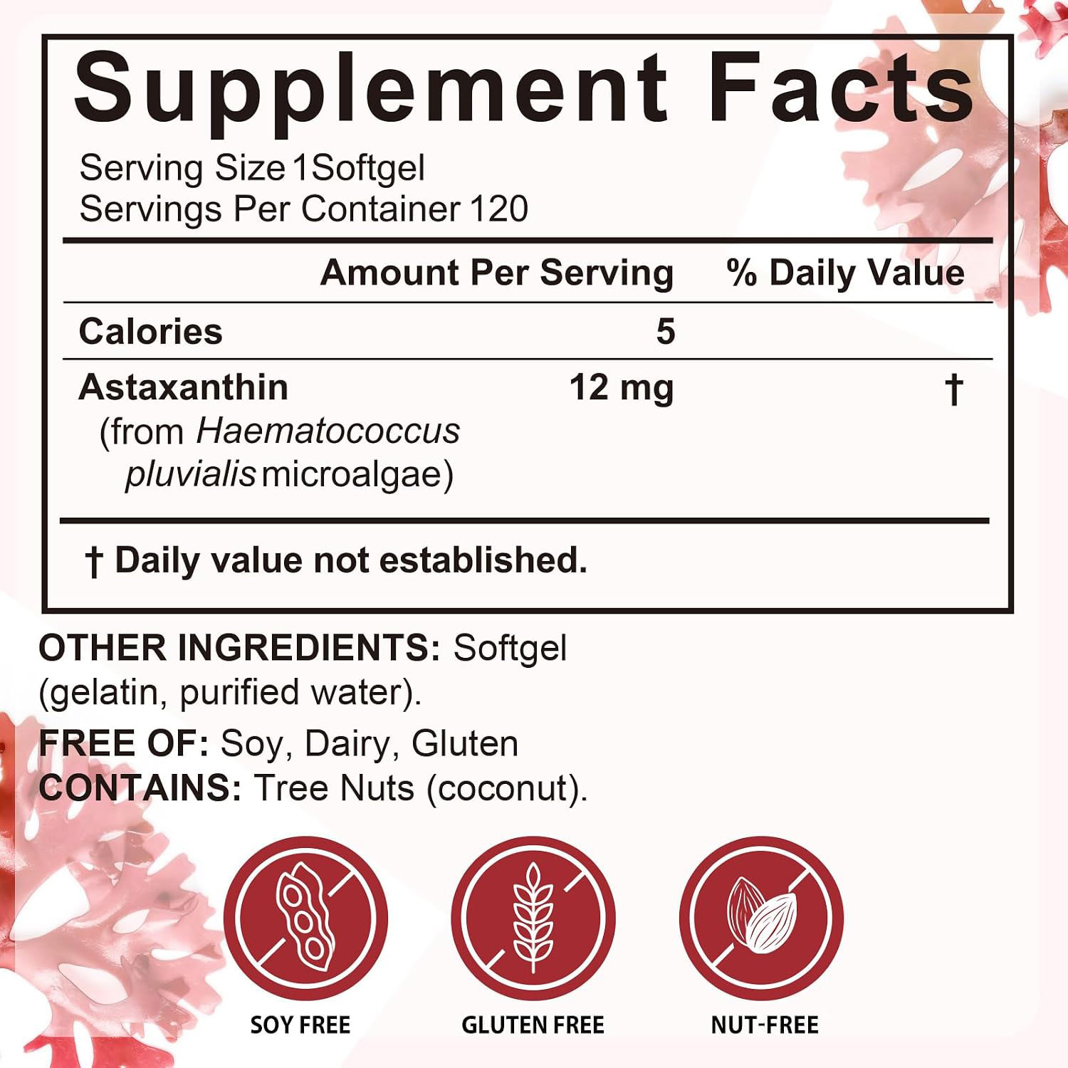Advanced Astaxanthin 12 mg | Antioxidant Supplement for Eye, Joint & Skin Health | Microalgae-Sourced | 4-Month Supply