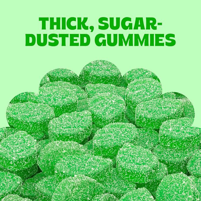 Jelly Spearmint Leaves Candy, Sugar Coated Natural Spearmint Flavor, Soft & Chewy Texture, Perfect for Snacking, Sharing, & Desserts, Packaged Fresh in Resealable Pouch