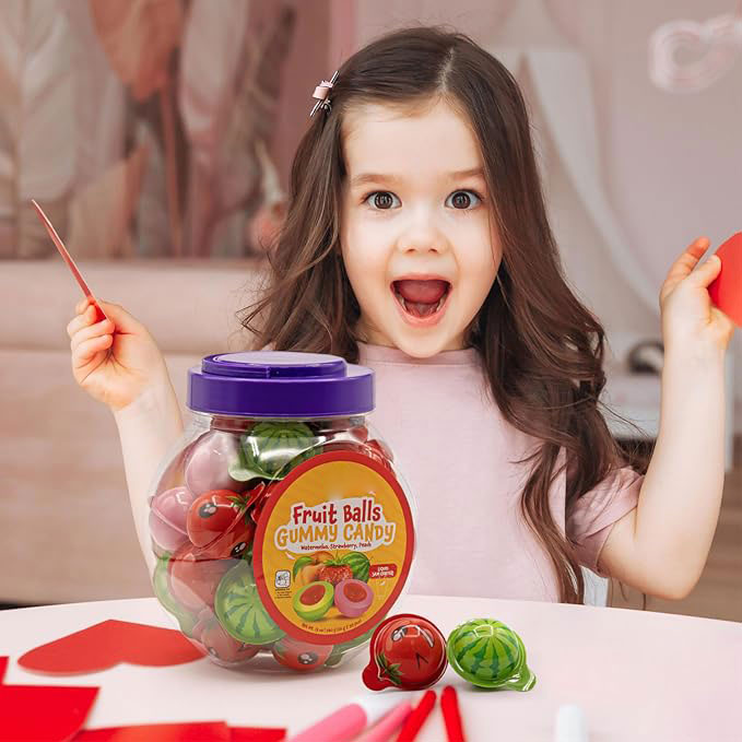 Fruit Gummy Balls Mix, Jelly Filled Gummies,Individually Wrapped | Assorted Flavors | Snack