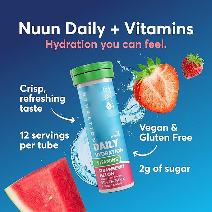 Hydration Electrolyte Tablets with Vitamins, Mixed Fruit Variety Pack, 4 Tubes / 48 Servings, Gluten-Free & Vegan