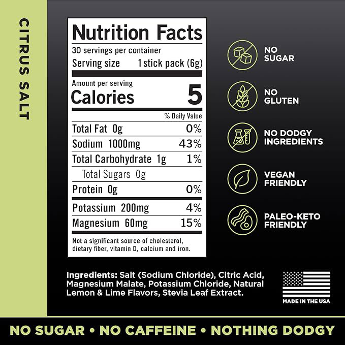 Zero-Sugar Electrolyte Drink Mix | Gluten-Free, Keto, Paleo & Vegan | Daily Hydration Support