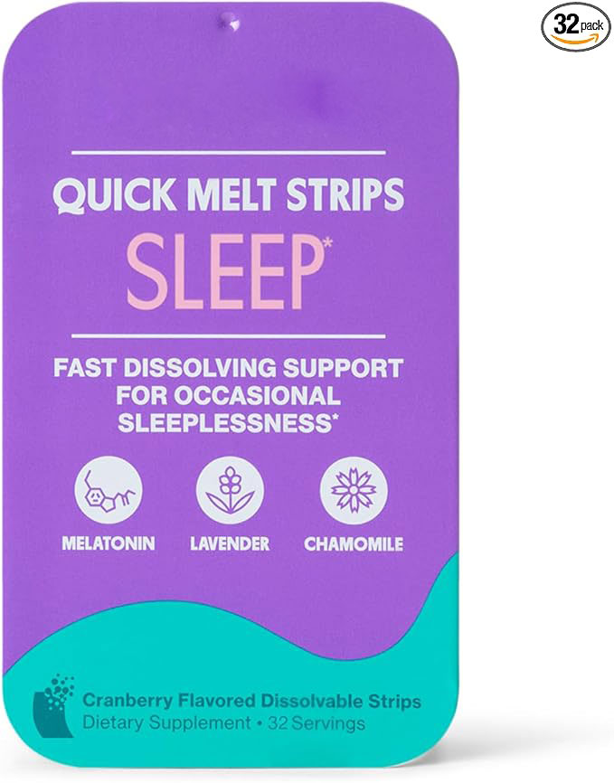 Sleep Quick-Melt Strips | No Water Needed | Natural Sleep Support | Vegan & Non-GMO