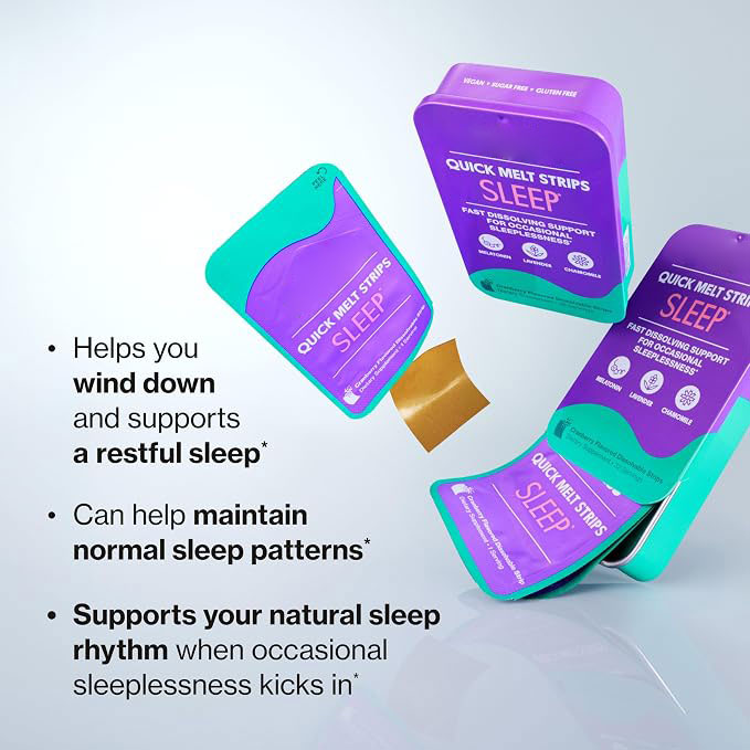 Sleep Quick-Melt Strips | No Water Needed | Natural Sleep Support | Vegan & Non-GMO