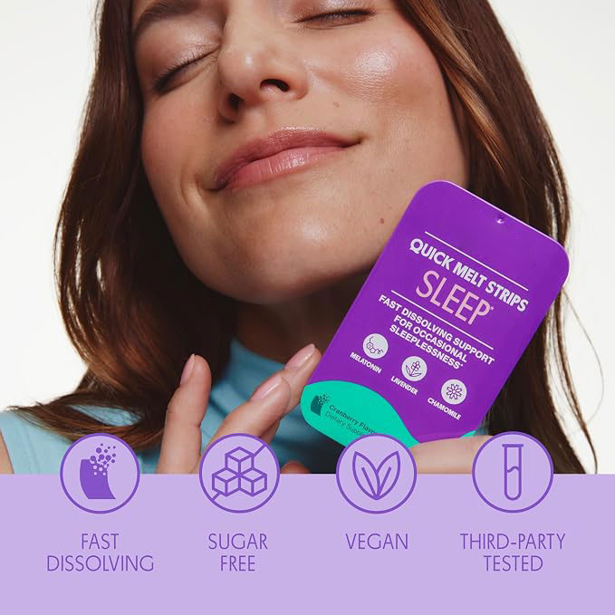 Sleep Quick-Melt Strips | No Water Needed | Natural Sleep Support | Vegan & Non-GMO