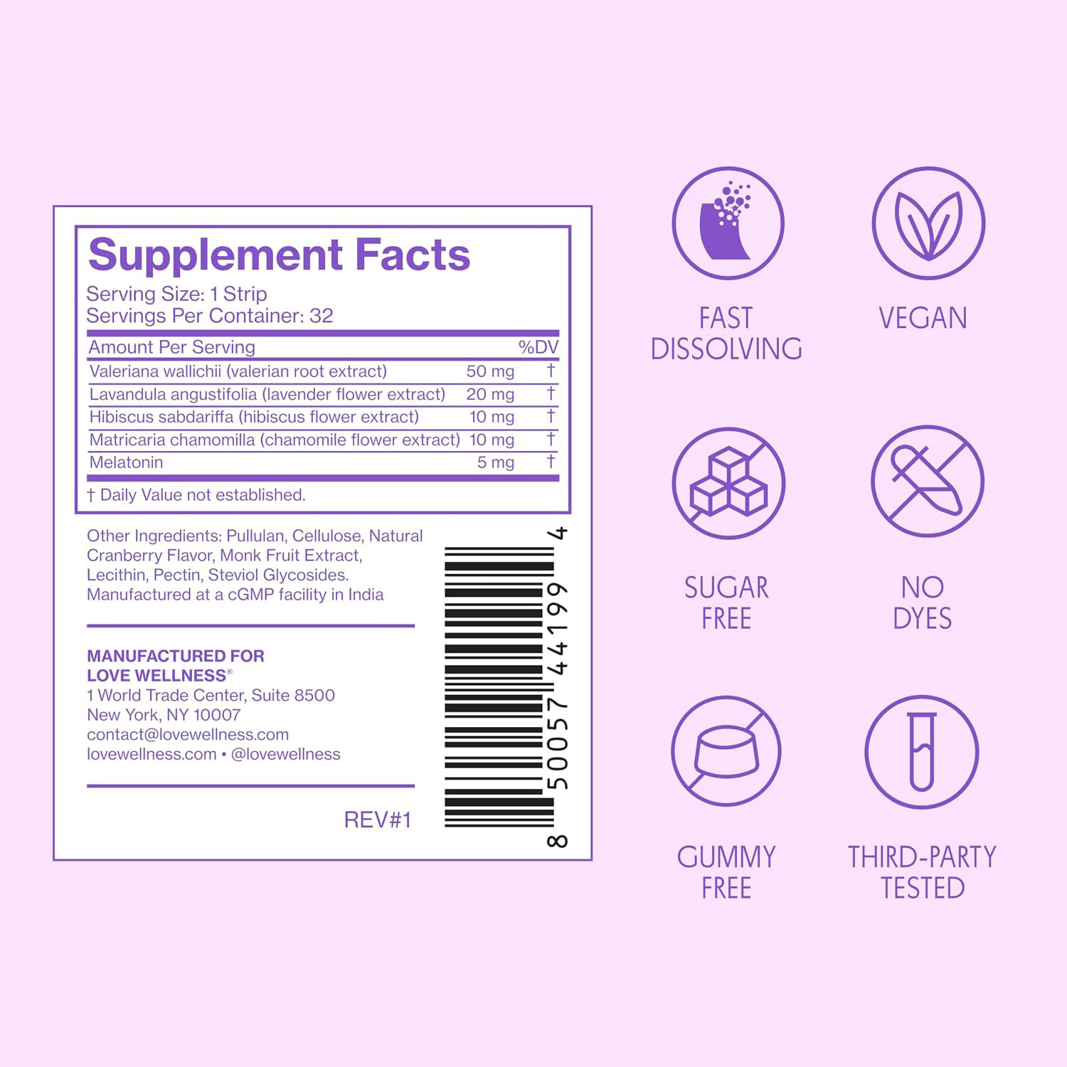Sleep Quick-Melt Strips | No Water Needed | Natural Sleep Support | Vegan & Non-GMO