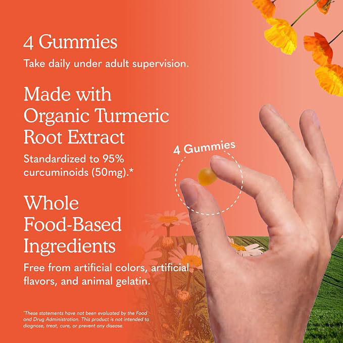 Organic Turmeric Gummies | Inflammatory Response Support | Immune & Absorption Support | Vitamin Gummies for Adults & Kids