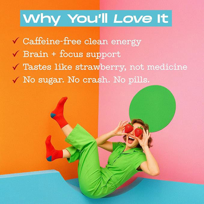 Oral Dissolving Strips – Fast-Absorbing, Vegan, Non-GMO & Sugar-Free | Energy and Fatigue Support, Delicious Strawberry Flavor, Vitamin-Enriched