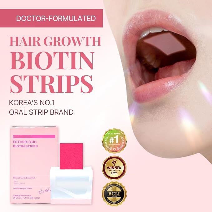 Biotin Oral Dissolving Strips with Bamboo Extract | Sugar-Free, Fast-Dissolving | Hair, Nail & Beauty Support