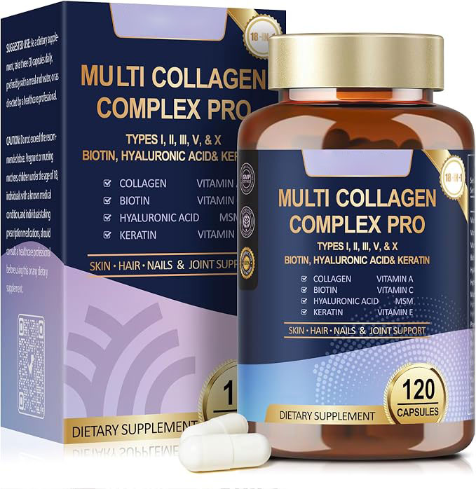 Collagen Complex Supplement for Men & Women with Biotin and Vitamins A, C & E