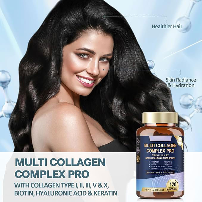 Collagen Complex Supplement for Men & Women with Biotin and Vitamins A, C & E
